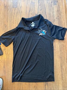 San Jose Sharks Black Polo with Team Logo